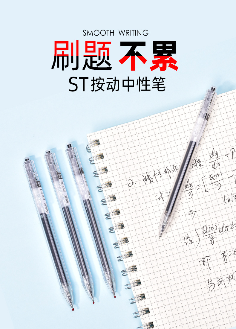 Factory direct supply of WYH072 red and black gel pens from Weiya Hui. Wholesale of transparent gel pens for smooth writing pic 1