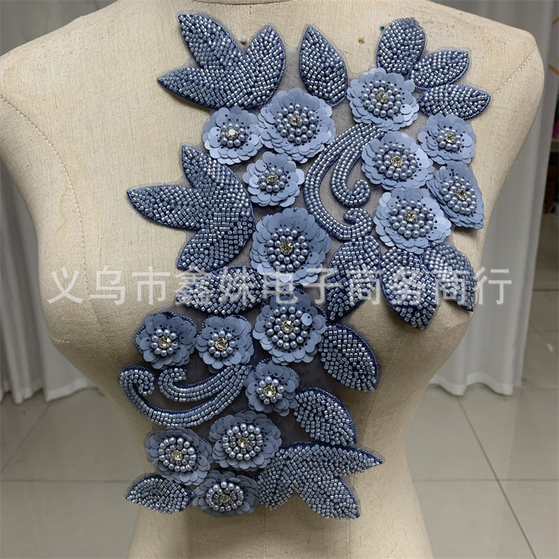 立体花个轻奢服装衣服领花胸花辅料花朵刺绣贴花对花直播衣服花边详情5