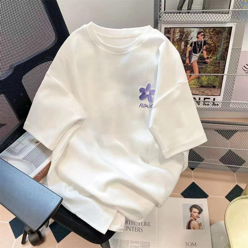 厂家批发复古男士短袖宽松潮流圆领印花五分袖T恤百搭宽松上衣详情17