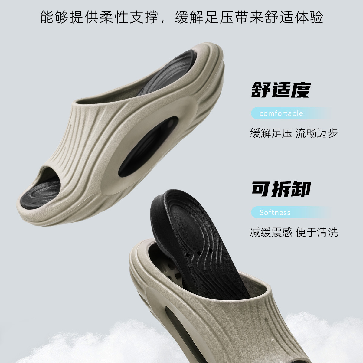 跨境批发凉拖鞋男士沙滩拖鞋室外防滑耐磨居家浴室洗澡eva凉拖女详情7