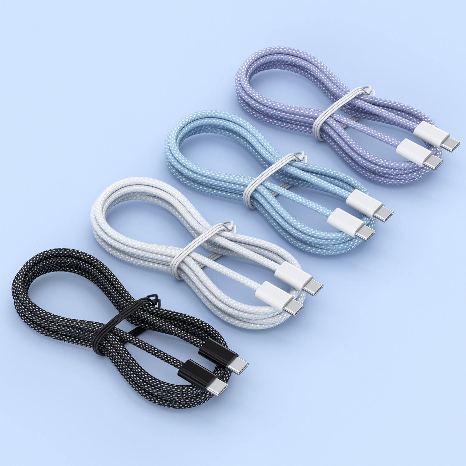 新款马卡龙编织type-c60W,240w快充数据线适用于苹果15pd快充详情2