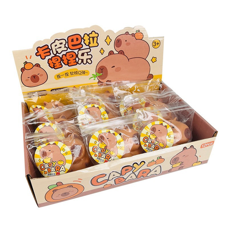 新款卡皮巴拉解压捏捏玩具网红可爱水豚君慢回弹发泄捏捏乐批发详情6