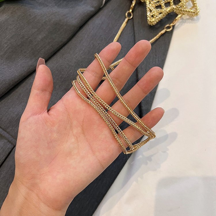 跨境2024夏新款小香风镂空金属星星包晚宴包单肩斜挎气质链条女包详情100