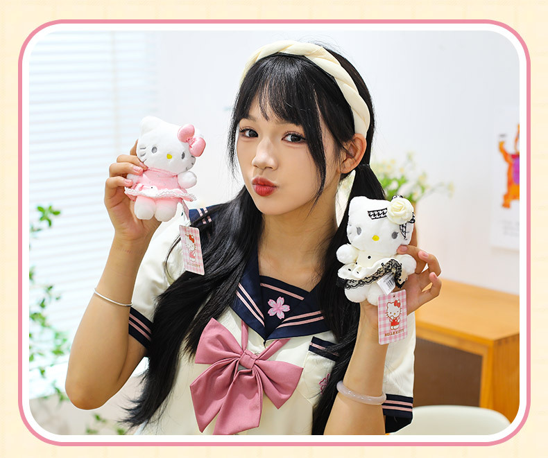 正版三丽鸥hellokitty毛绒挂件kt凯蒂猫小玩偶公仔钥匙扣书包挂饰详情21