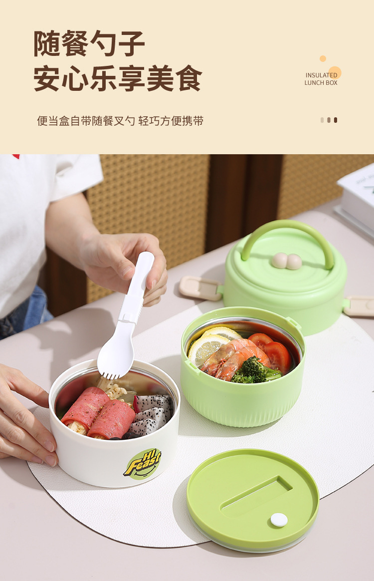 Double-layer student lunch box, microwave-safe heating bento box, office worker adult food-grade stainless steel lunch box pic 8