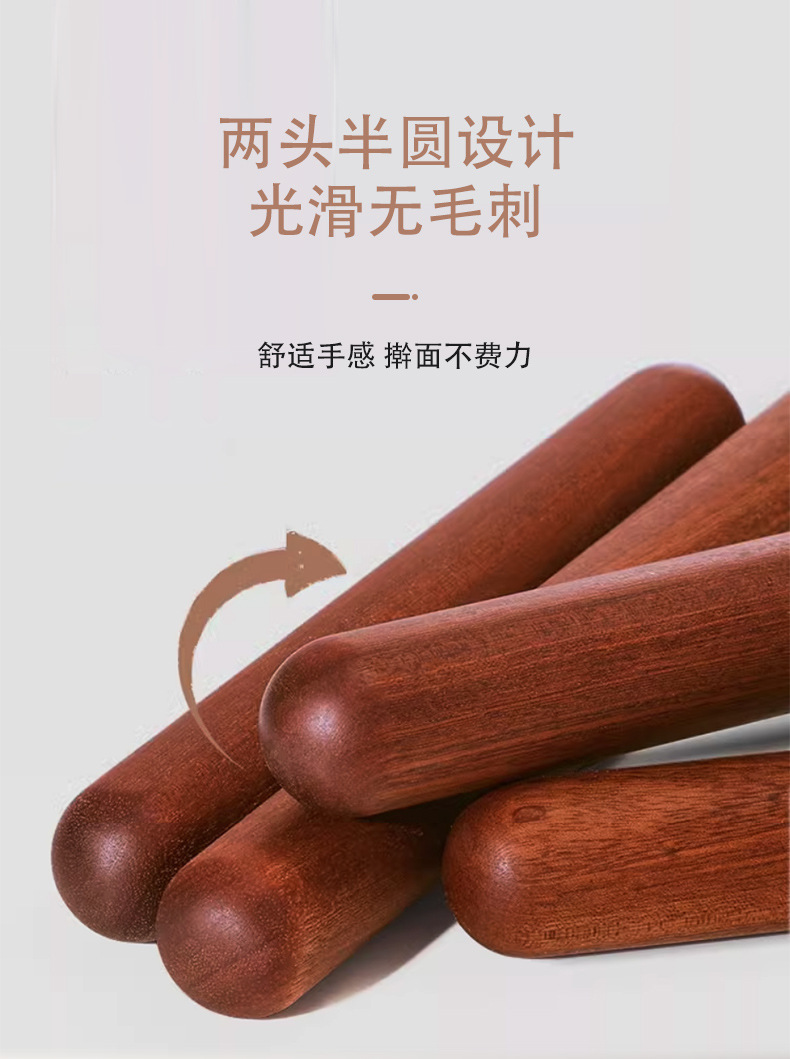 Homemade ebony rolling pins, non-stick red sandalwood rolling sticks, large-sized dough sticks, custom-made flour sticks pic 10
