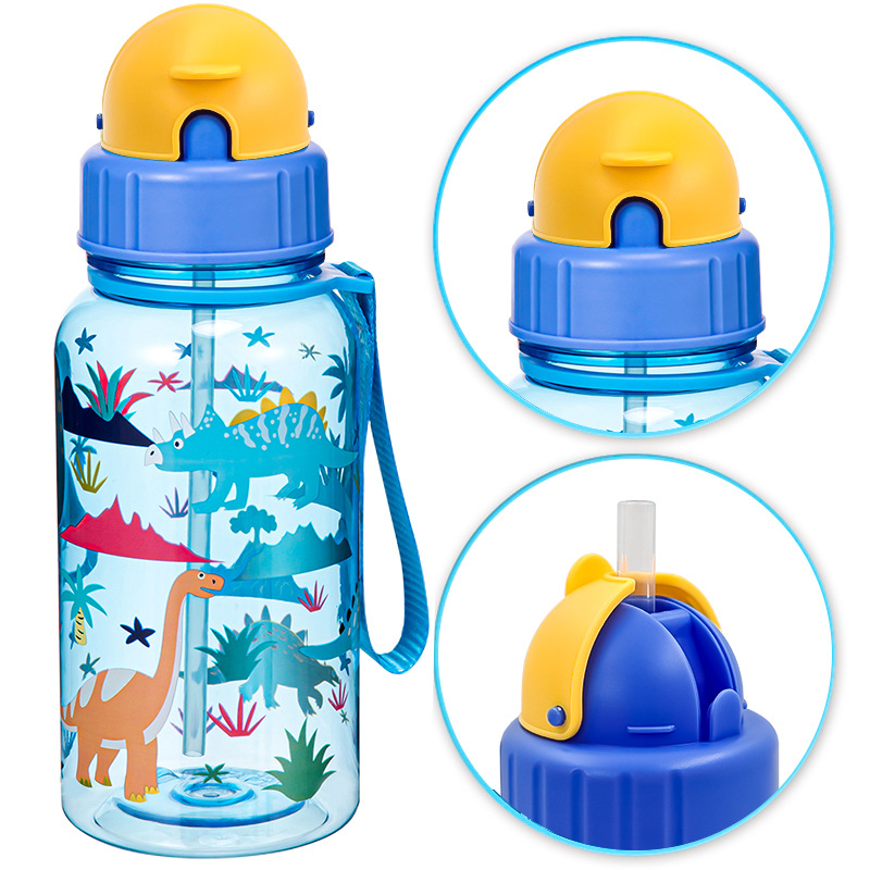 跨境爆款高颜值弹跳盖儿童吸管杯夏天可爱便携带手提卡通学生水杯详情2