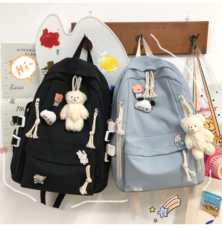 2024新款书包女生韩版高中生初中生双肩包可爱大容量ins简约书包详情32