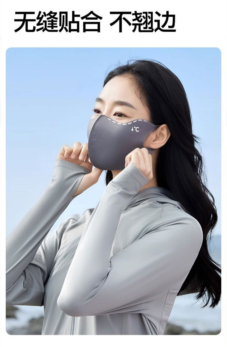 Hyaluronic acid ice silk sun protection mask for women, high school appearance level, summer UV protection, eye protection corner breathable three-dimensional mask for men pic 27
