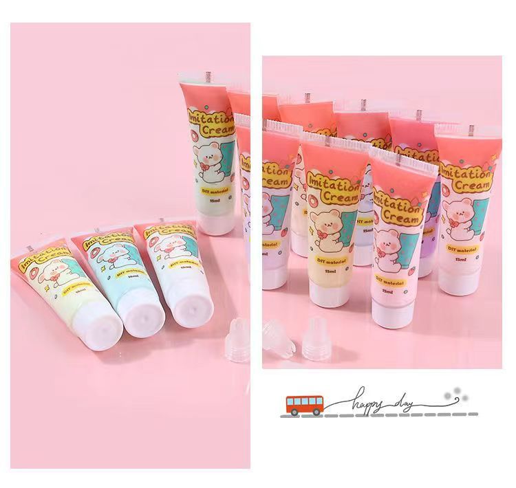 Handmade colored cream glue diy material kit, notebook clay cream glue accessory set, wholesale of simulated cream glue pic 6