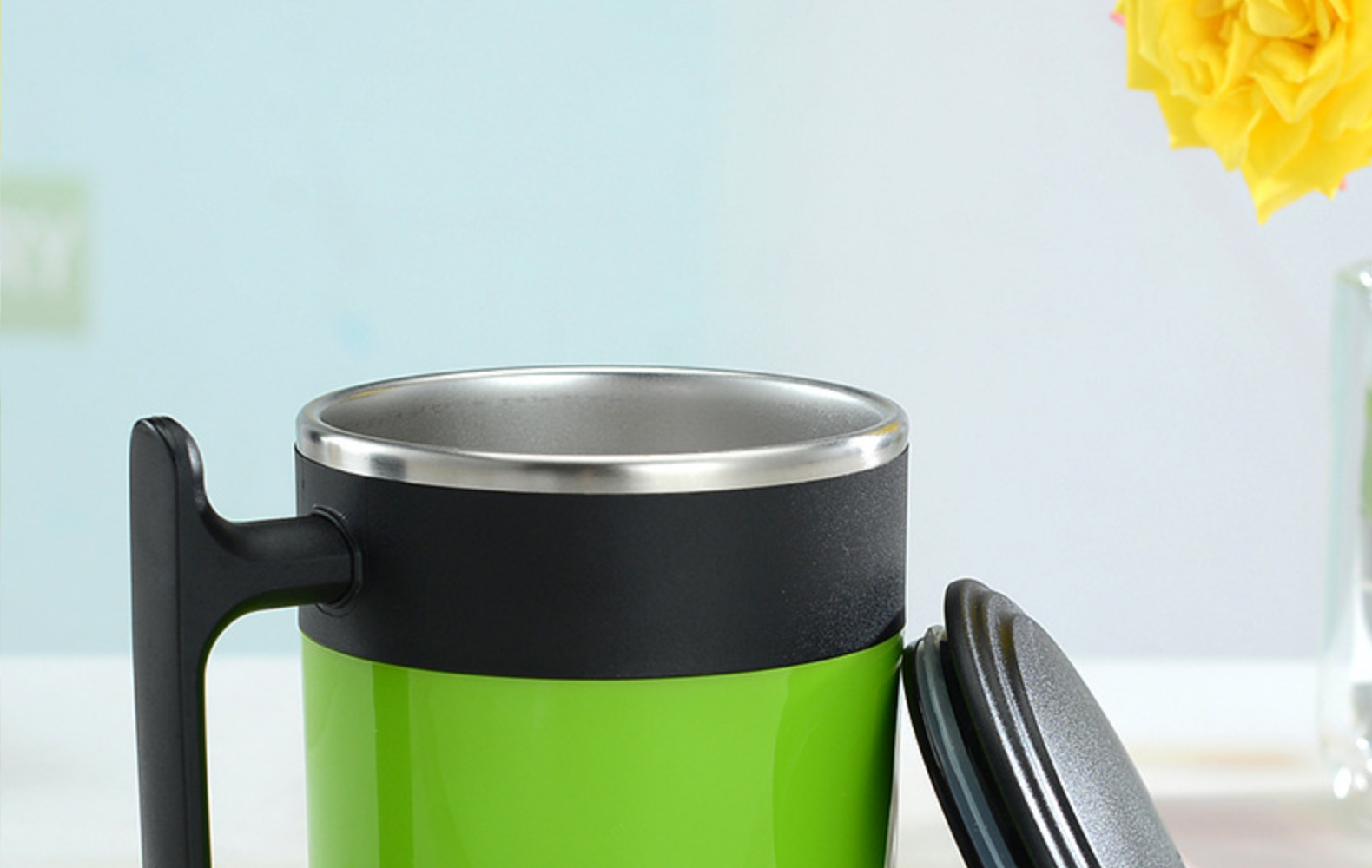 现代简约不锈钢双层隔热水杯高颜值咖啡杯带手柄家用礼品跨境货源详情17