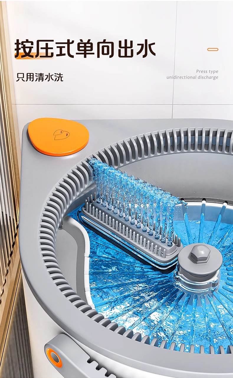2024 New rotating mop with dirt separation for lazy household use, one mop clean, automatic rotating single bucket pic 4