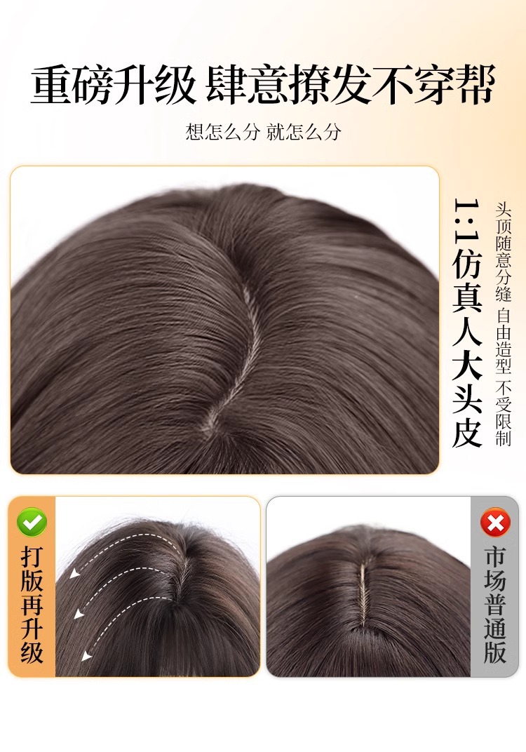 【Wendy短发】假发女隐形无痕仿真发新款韩系减龄短卷发全头套详情5
