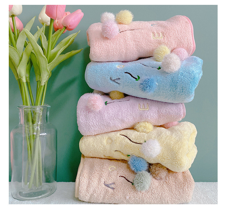 【 Chi Jia 】 Coral Velvet Towel, Bath Towel, mother and child set towel, Cute Dandelion towel, home bath towel, beach pic 11