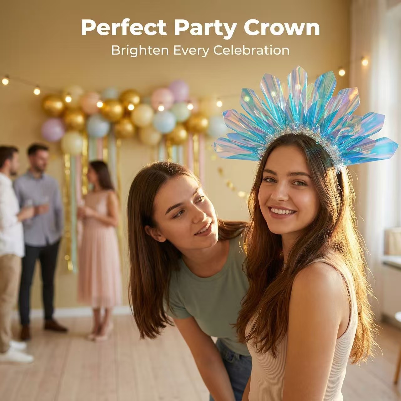 Direct sales of laser luminous headbands from cross-border manufacturers in Europe and America. Wholesale of stage, evening and performance decoration color film luminous headbands pic 3