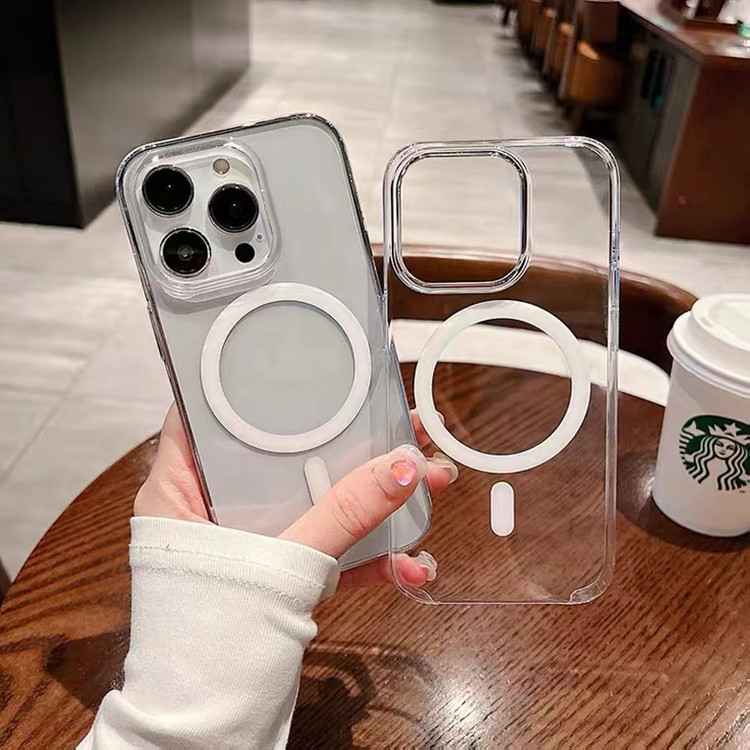 Magnetic phone case for iPhone 15, acrylic transparent protective case for iPhone 13, and magnetic wireless charging case for iPhone 12 pic 10