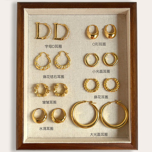 玫瑰刘亦菲同款耳环小香风菱格耳圈轻奢高级感爆款羽毛麦穗耳饰女详情33