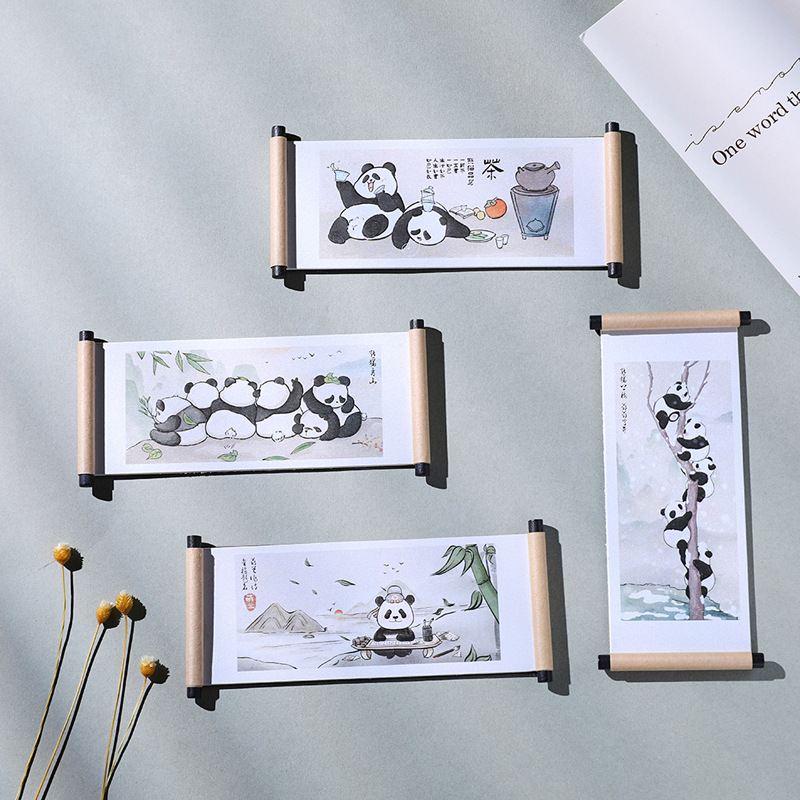 New Chengdu cultural cute panda fridge magnet scroll magnet tourist attraction souvenir magnetic fridge magnet pic 2