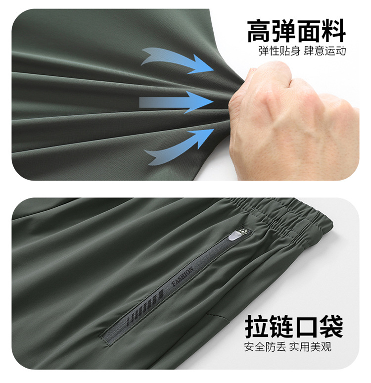 夏季冰丝短裤男士速干运动裤薄款休闲外穿宽松裤衩运动大码五分裤详情5