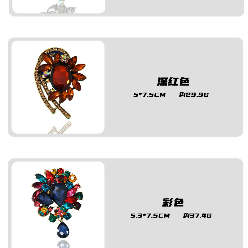 Elegant brooch, Bauhinia flower, high-gloss floral dress, diamond-encrusted, retro style and exquisite full diamond brooch dress decoration pic 9