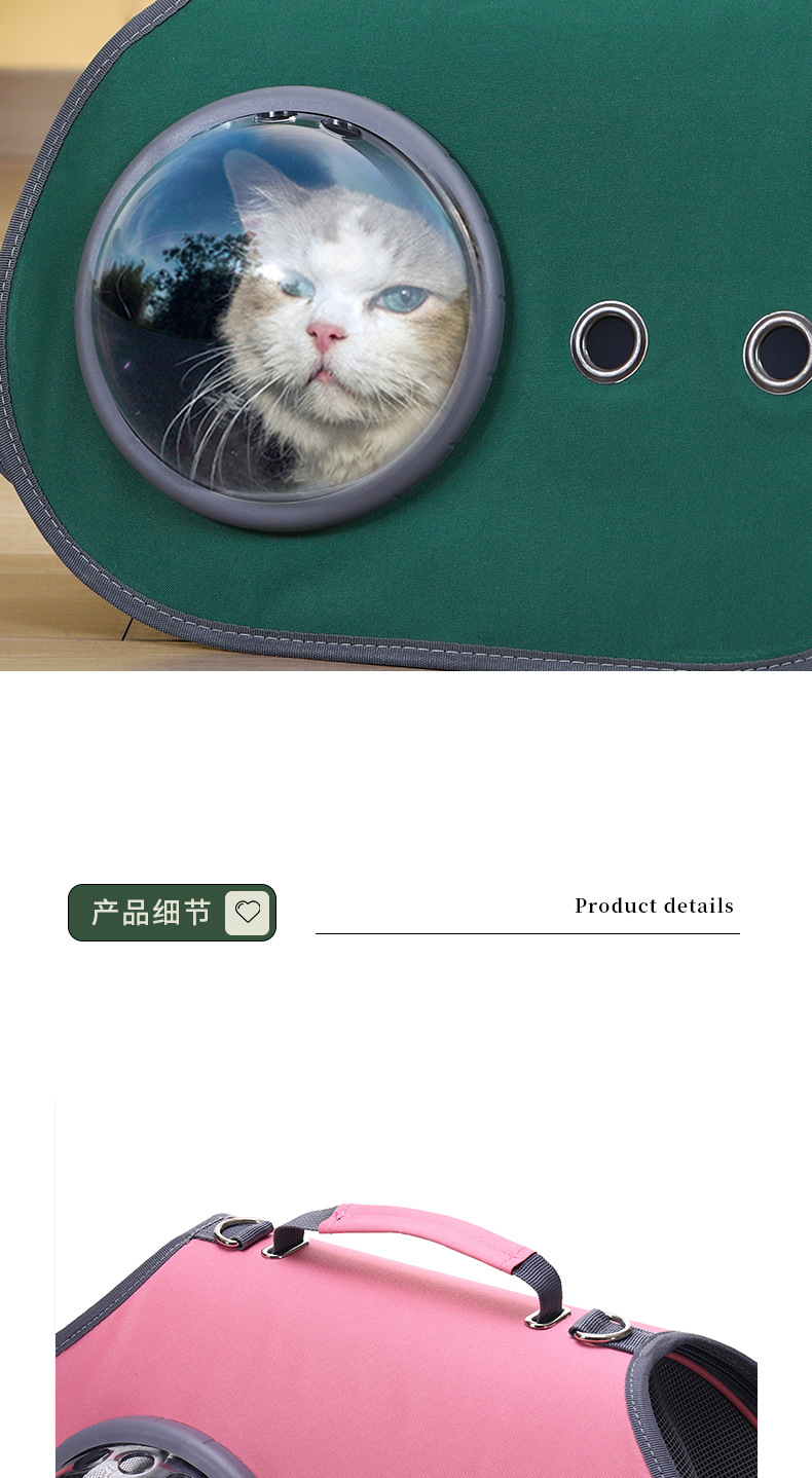 Rongka Pet Cross-border foldable breathable Cat Bag, portable crossbody and hand-held pet bag, Space Visible cat bag pic 7