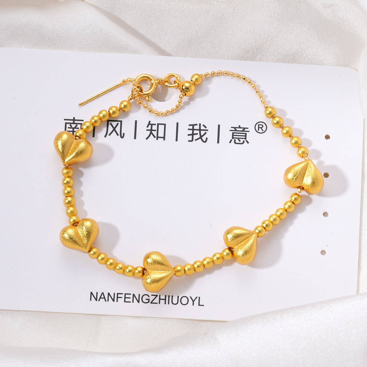 Ancient Vietnamese sand gold accessories, high color retention, beaded peach with zirconium pendant, bracelet, necklace, extension chain diy accessories pic 18