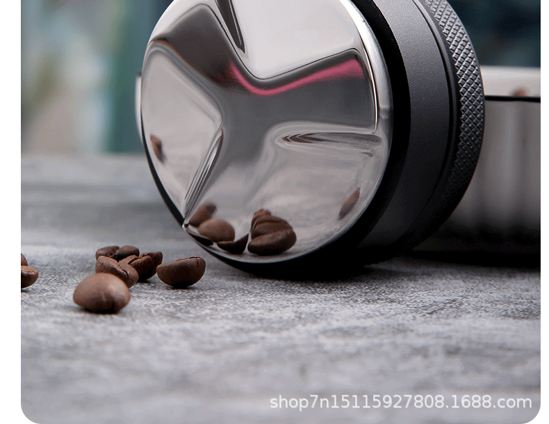 Stainless steel plastic coffee cloth powder maker, flat-bottomed three-paddle threaded powder press, macaron powder hammer, 51/53/58mm pic 12