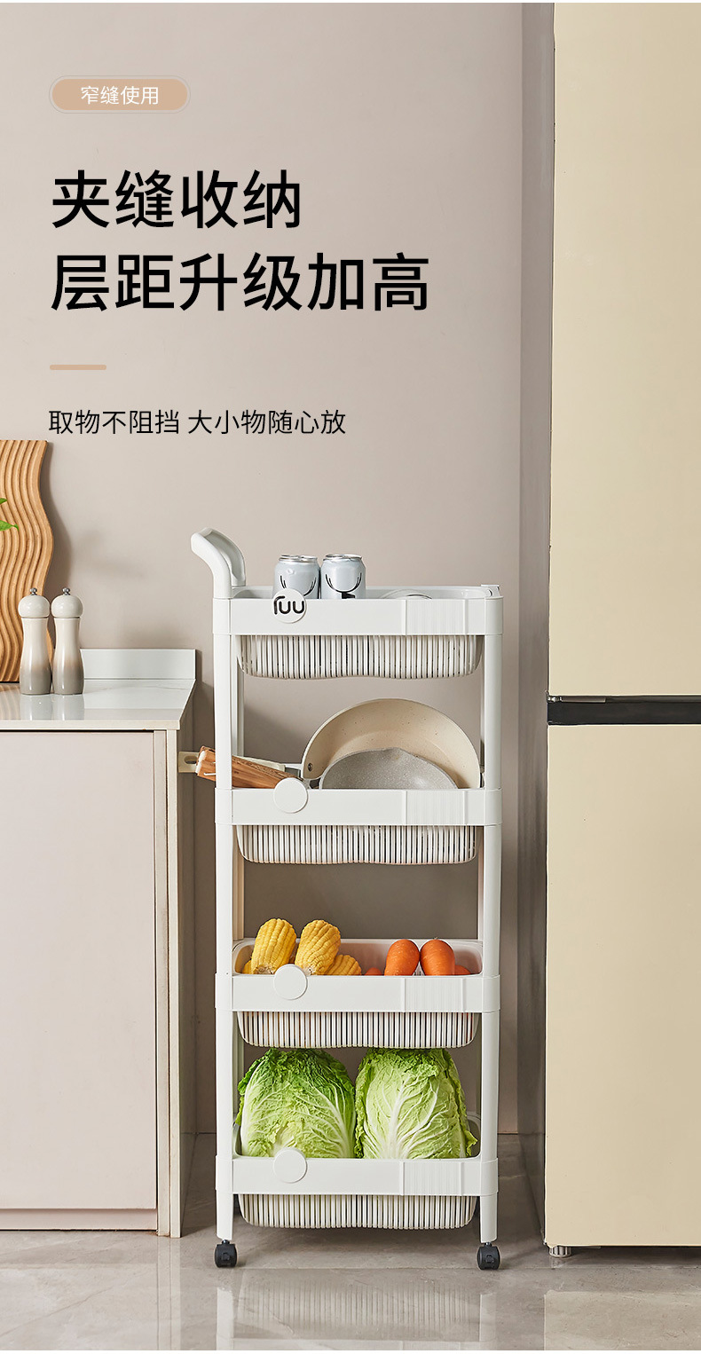 家居桌面零食塑料多层收纳架落地置物架子小推车展示分层整理架一体详情9