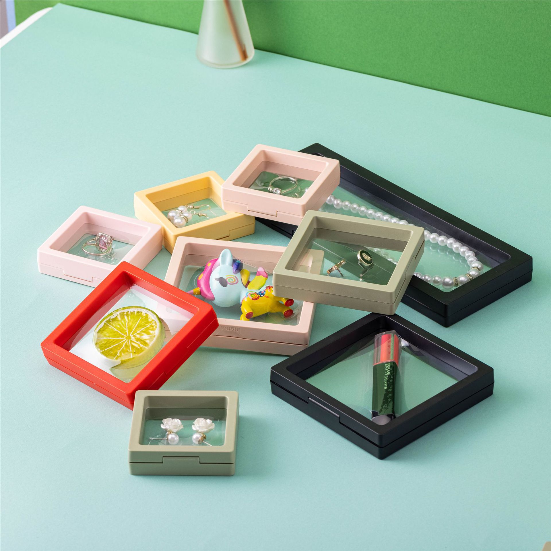 高密封性PE膜首饰盒包装高级感耳钉手串珠宝防氧化收纳展示悬浮盒详情17