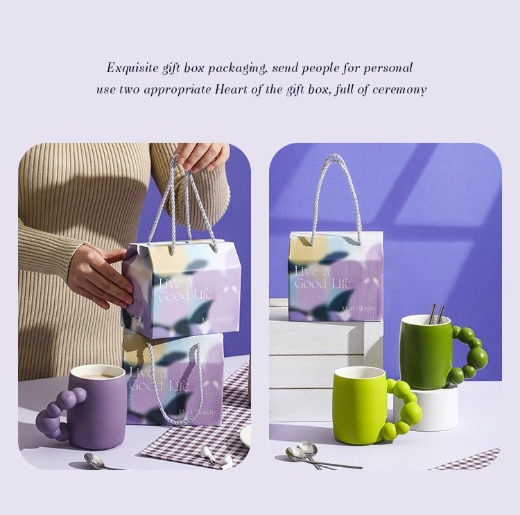 Good Life Pearl handle ins creative Mug Souvenir gift, ceramic water cup high appearance level gift for girls pic 15