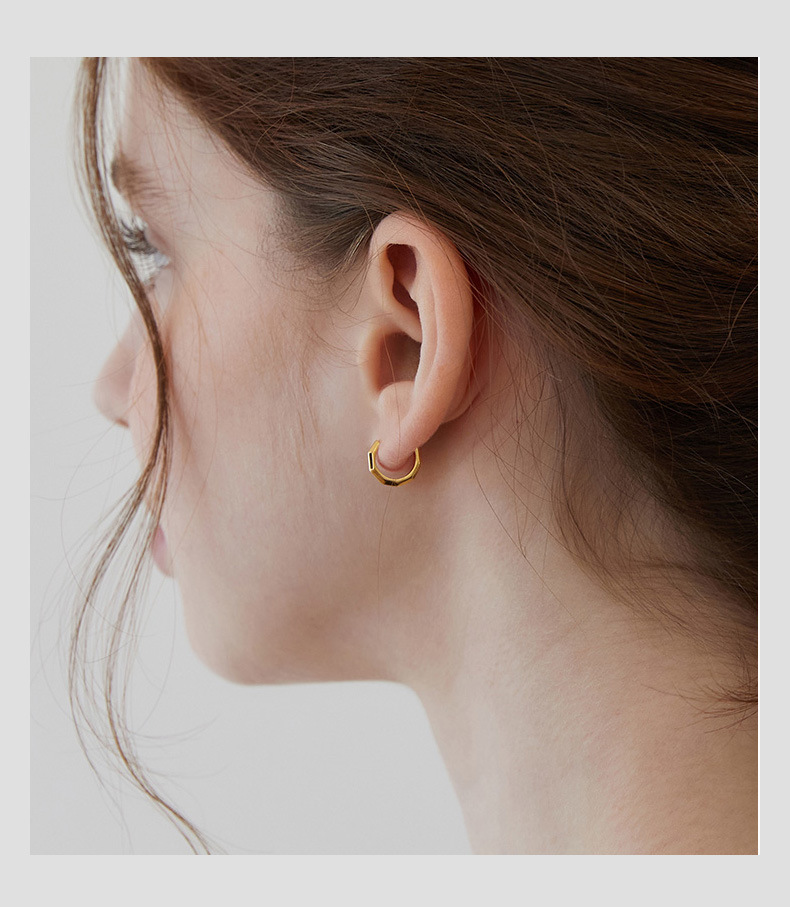 S925纯银耳环切面夏季基础小众极简耳饰百搭气质饰品女高级感耳钉详情9