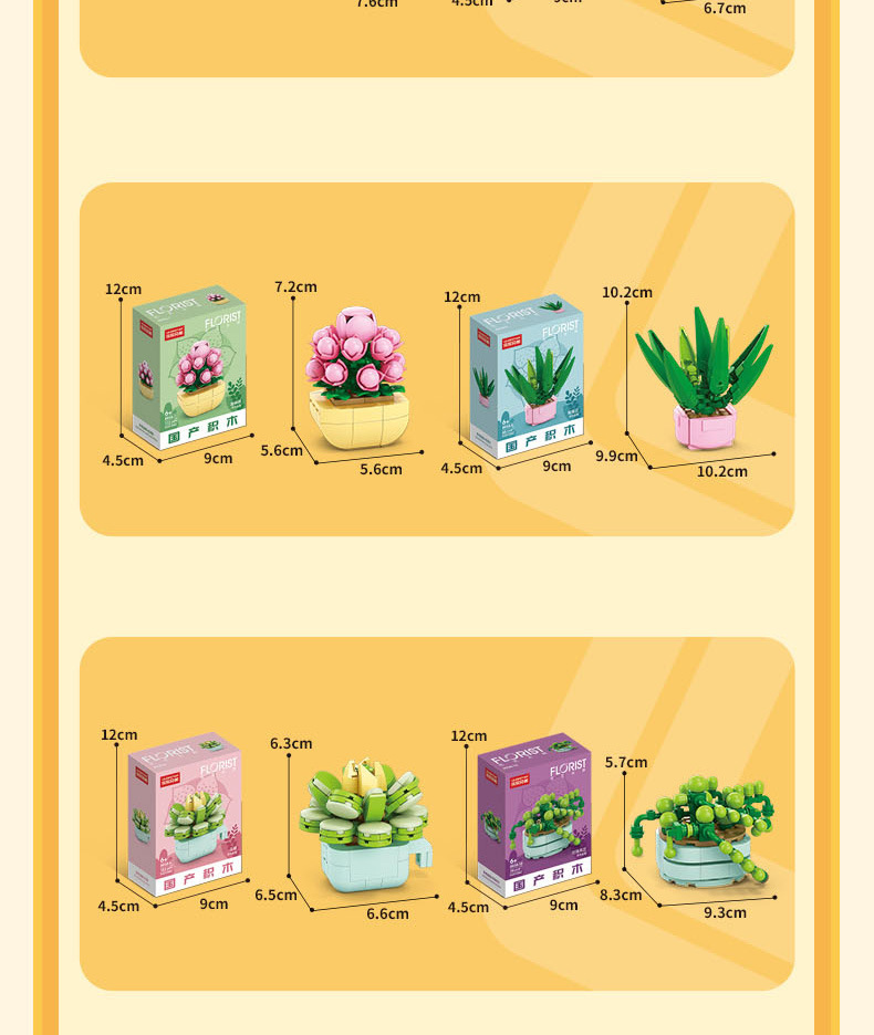 Succulent small particle building blocks compatible with Lego assembly building blocks, flower plant potted plant ornaments, gift for girls pic 12