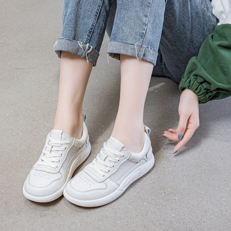 头层牛皮镂空小白鞋女软底2025春秋新款百搭运动休闲女鞋薄款板鞋详情26