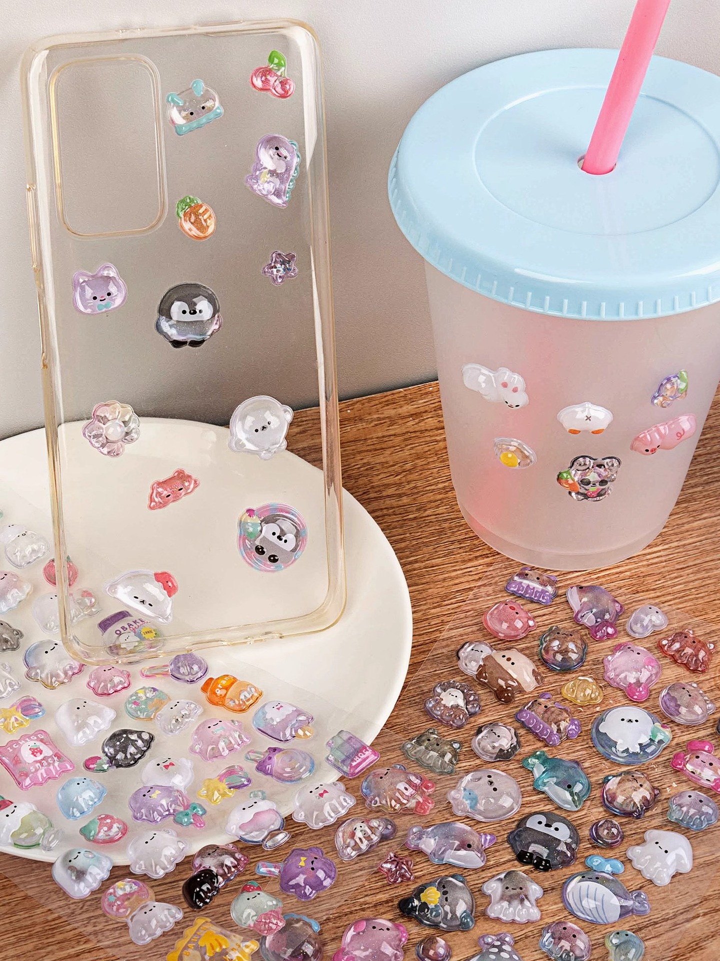 Wholesale of Japanese-style cartoon, beautiful 3d stereoscopic relief acrylic diamond and gemstone stickers for children and girls pic 8