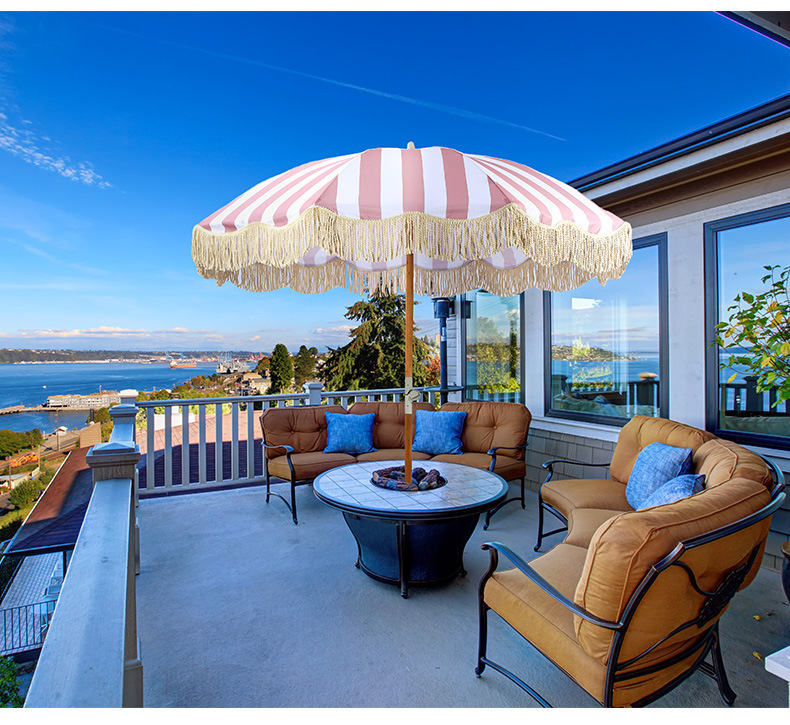 跨境2米户外防晒沙滩伞太阳伞海滩海边泳池庭院露营遮阳波西米亚详情11