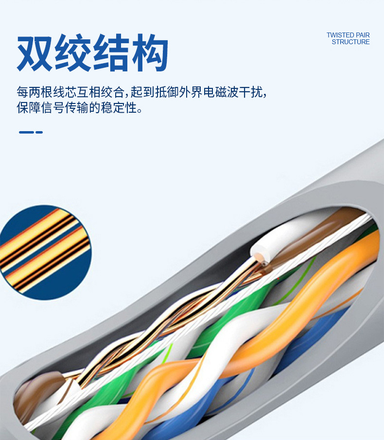 Hikvision CAT5e and Cat6 unshielded indoor Gigabit network cable, oxygen-free copper cable, twisted-pair computer network cable pic 3