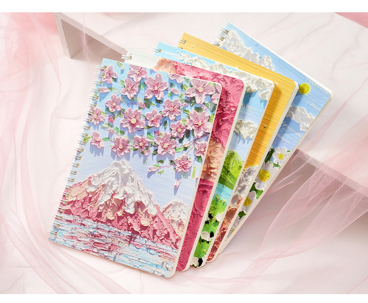 Zao Mo a5 Coil This Moon Shadow Flower Sea Series ins Oil Painting Landscape Artistic and Fresh Notebook Plan Book pic 8