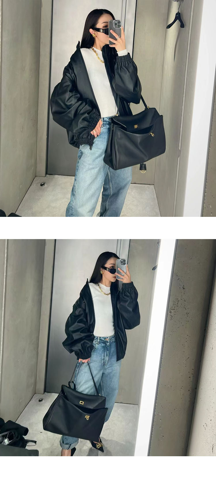 2024新款真皮rodeobag高级感锁扣腋下包单肩斜挎休闲通勤凯莉女包详情12