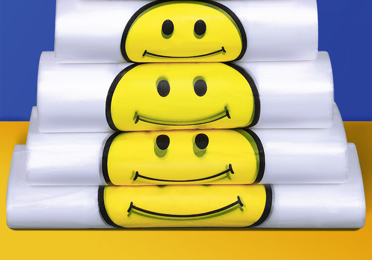 笑脸塑料背心袋食品水果外卖打包拎袋一次性超市购物手提袋子批发详情3