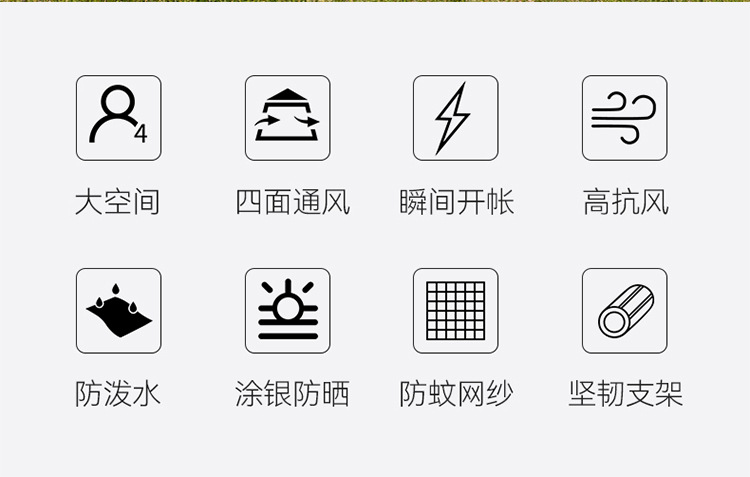 全自动四面帐篷户外防晒免搭速开帐篷 3-4人露营野餐旅行帐篷批发详情3