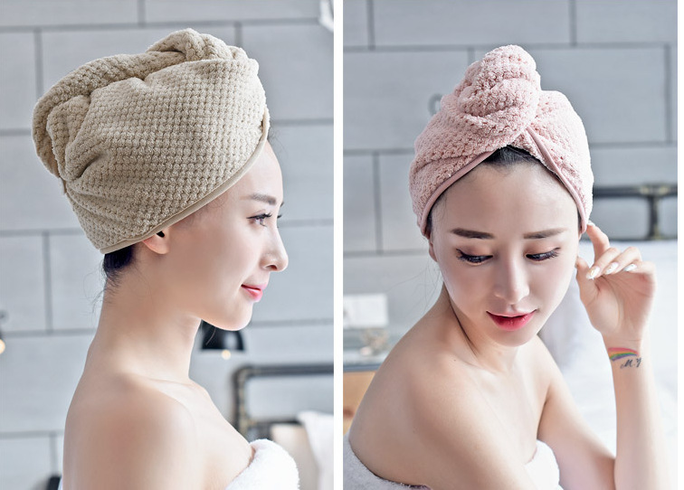 【 Chi Jia 】 Ultra-fine fiber Teak dry hair cap, absorbent coral fleece shower cap, quick-cleaning headscarf, thickened pic 10