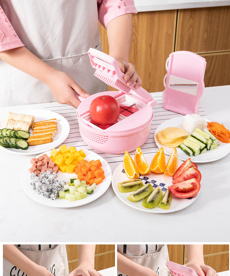 Kitchen vegetable cutter, multi-functional potato slicer, household radish shredder, slicing and shred magic tool pic 17