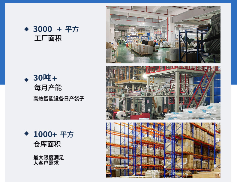 The manufacturer produces PE anti-rust plastic bags, flat bags, transparent plastic packaging bags, degradable plastic bags and blue PE plastic bags pic 3