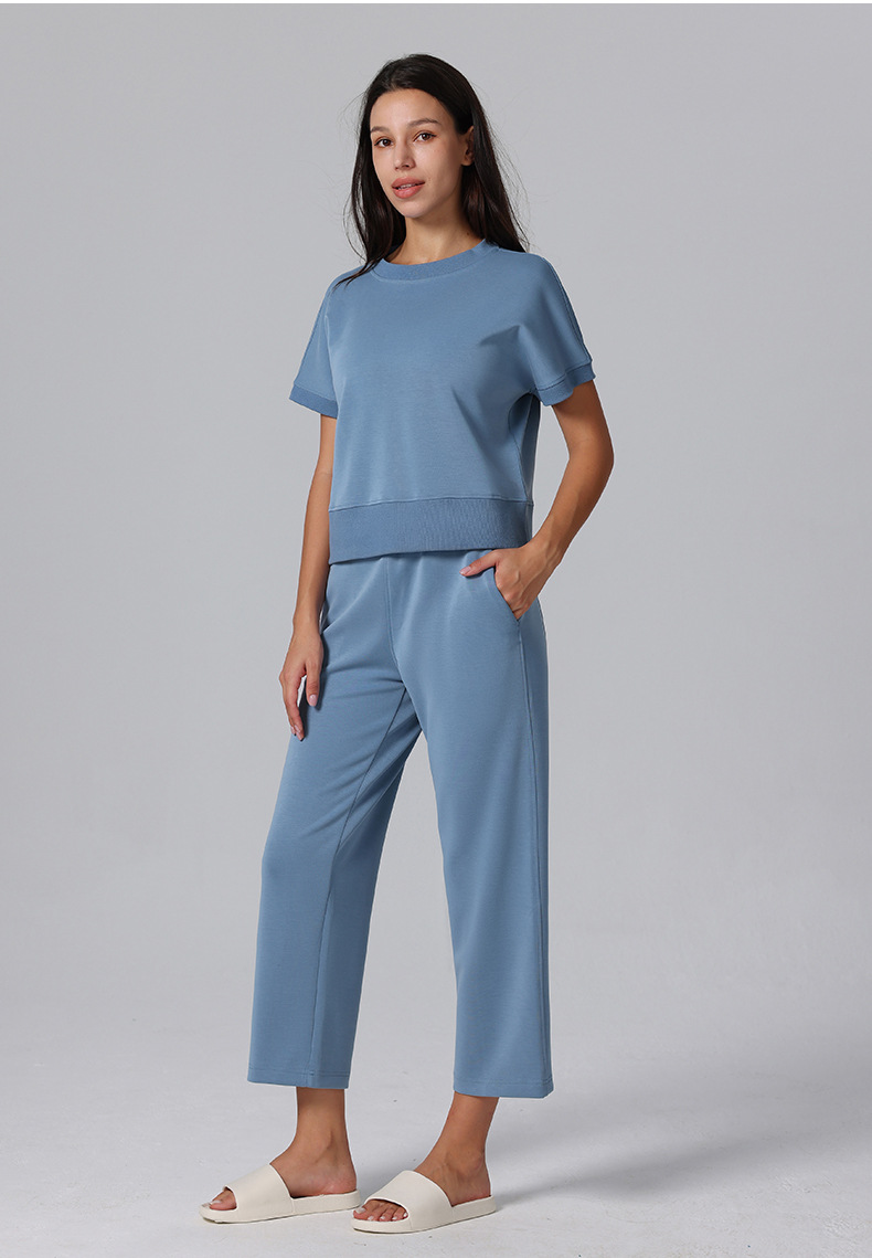 莫代尔七分裤Softstreme瑜伽运动休闲直筒裤阔腿显瘦宽松高腰女裤详情16