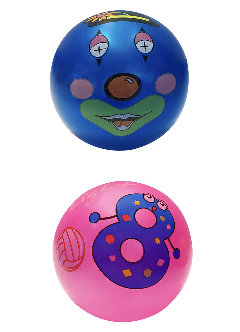 Deportes al aire libre dibujos animados etiqueta bola niños inflable juguete bola 9 pulgadas PVC bola de cuero stand fuente pic 12