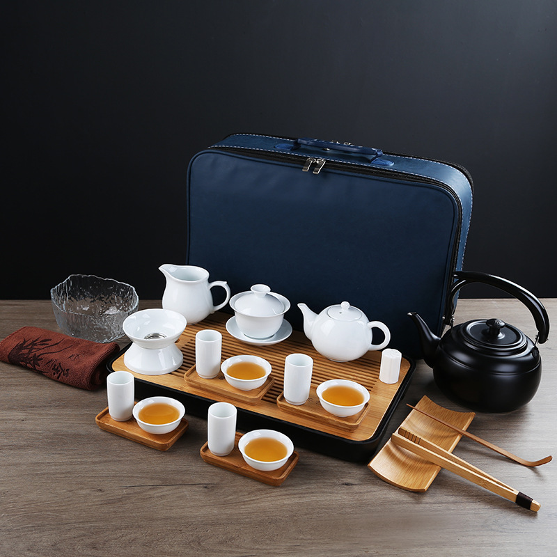 Teaching and training tea art tea set, Japanese portable travel kung fu tea set, business home, company gift logo pic 3