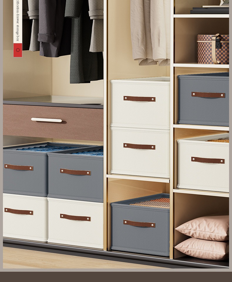 Clothing storage box, household clothes and garments drawer-type fabric organization box, wardrobe pants storage box, layering wonder pic 3