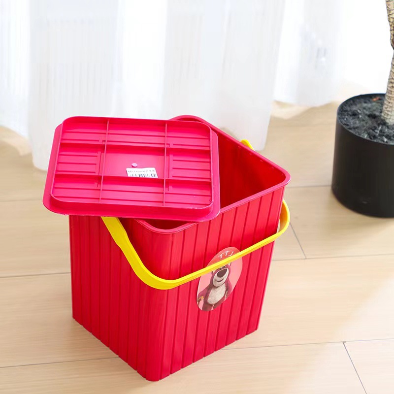 草莓熊方形多用桶可坐人钓鱼桶手提桶收纳凳带盖洗澡桶收纳桶乐高详情7