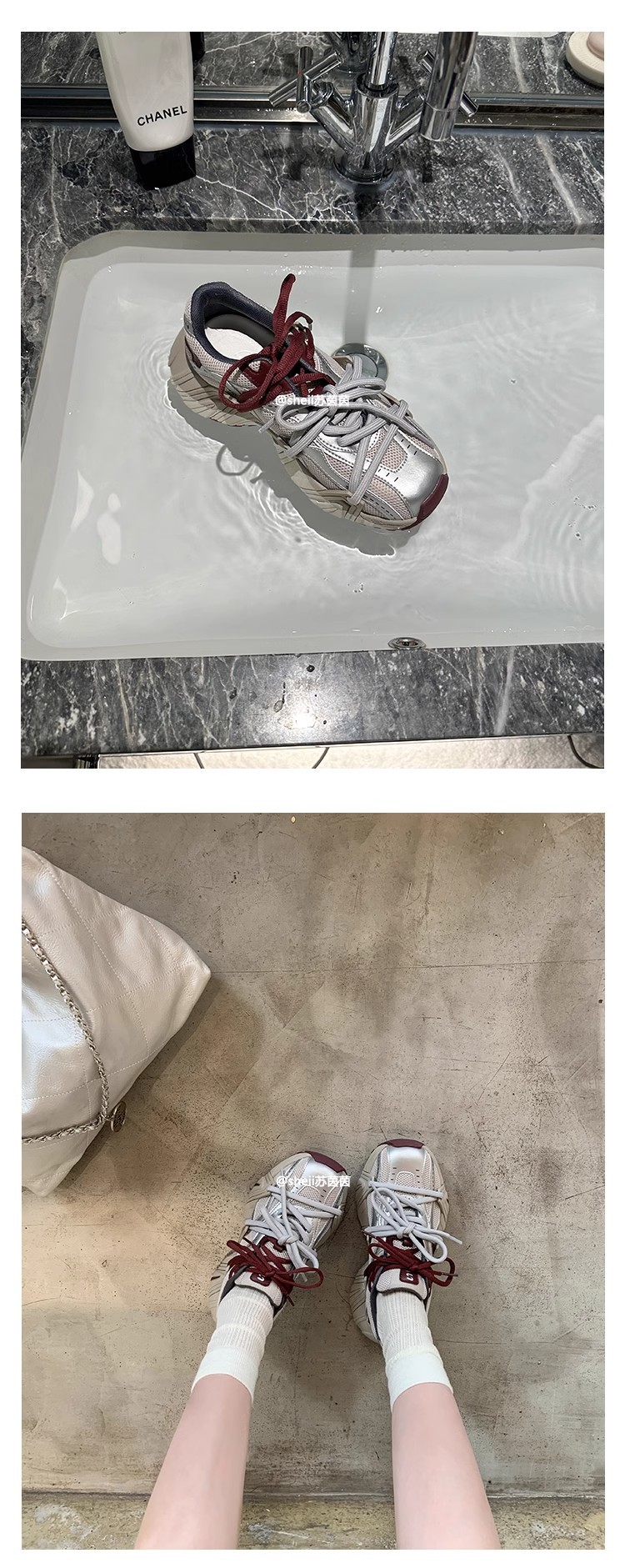 【sheii苏茵茵】长高6cm~秋冬复古鸳鸯带厚底休闲老爹鞋女运动鞋详情12