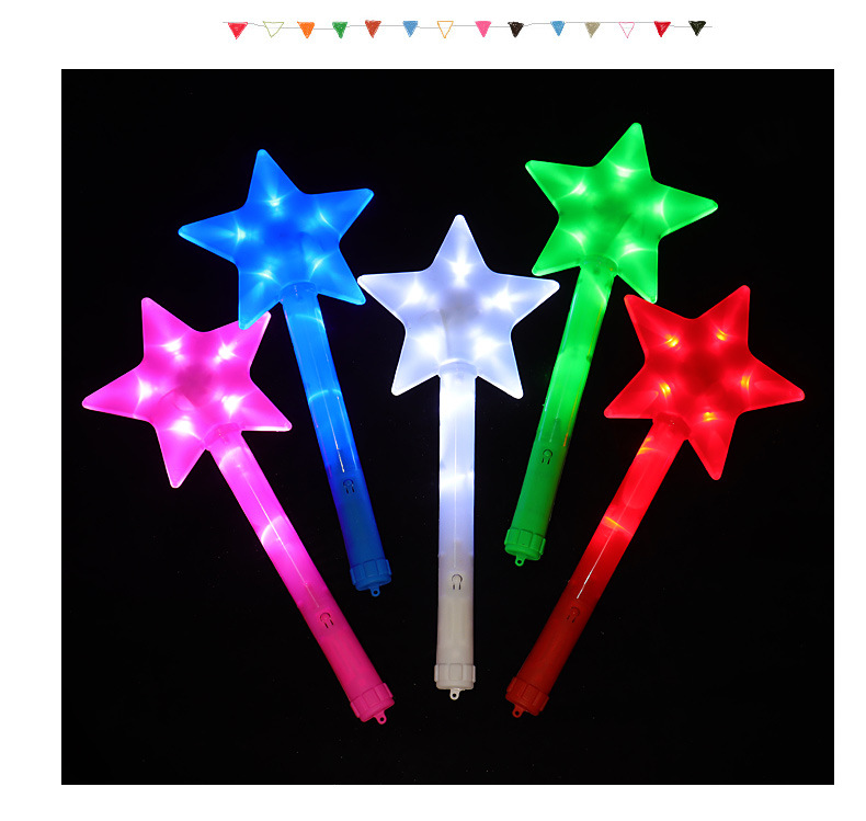 Large five-pointed star flash sticks, flat seven-color five-pointed star glow sticks, concert luminous gifts manufacturer wholesale pic 16